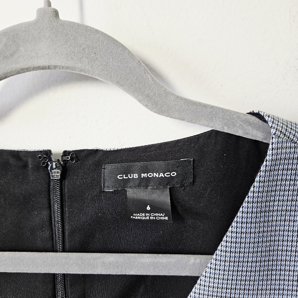 Club Monaco Pritha Dress Size 6 Houndtooth Belted Acamdemic Old Money - Picture 4 of 5